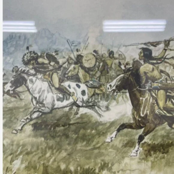 Charles M Russell Battle Between Blackfeet and Piegans 1897 - Picture 3 of 6